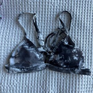 Tilly's Black and White Tie-Dye Bikini Top